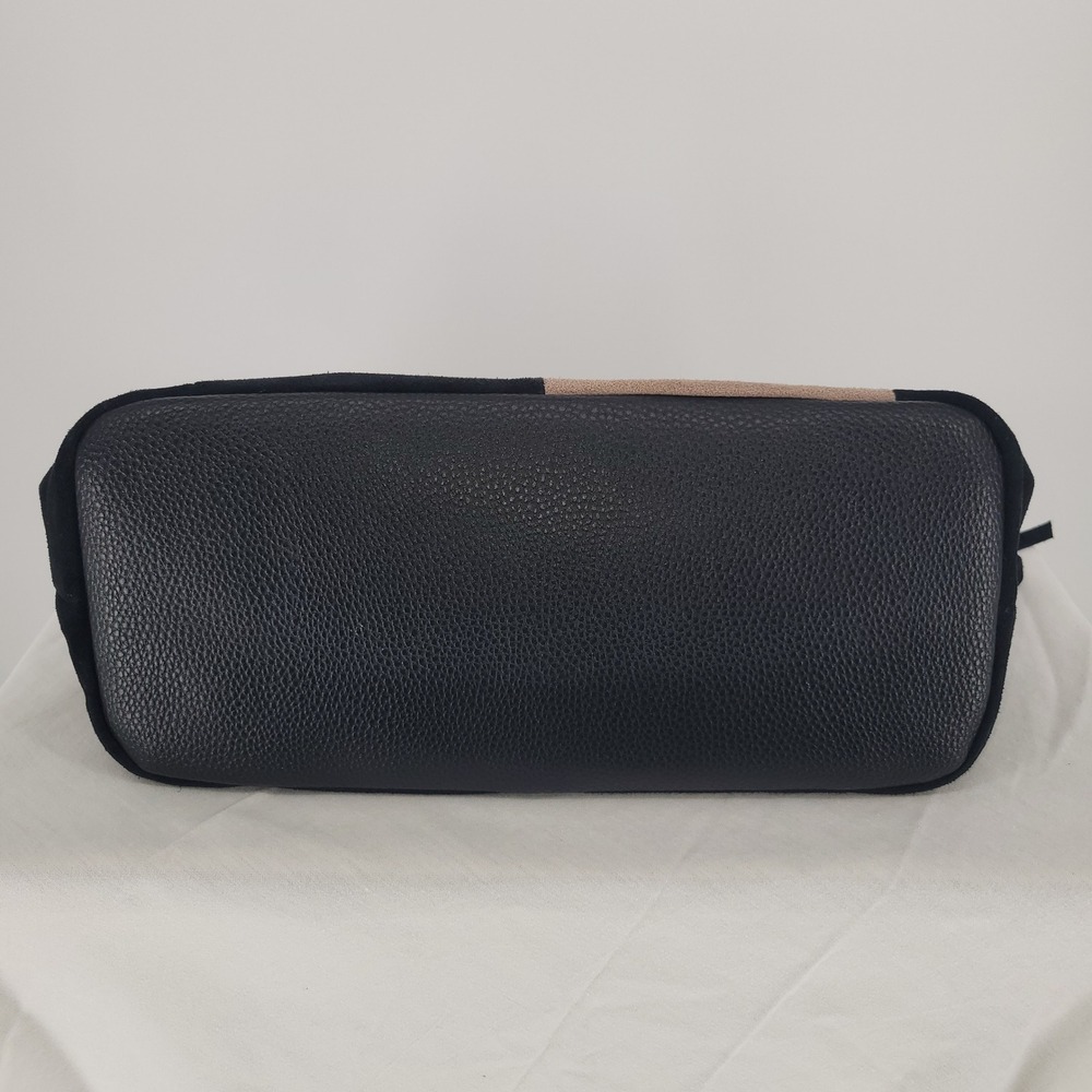 The Sak Black‎ Suede Colorblock Patchwork Tote Shoulder Bag Leather Straps Boho - Picture 9 of 9